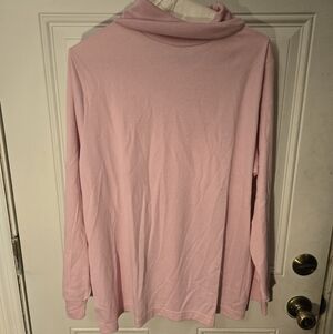 Vintage Only Necessities Size Large Pink Turtleneck Polyester Cotton Long Sleeve